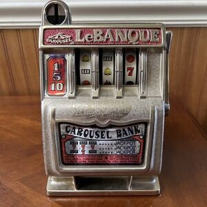 VTG Carousel One Armed Toy  coin Bank WORKS!
